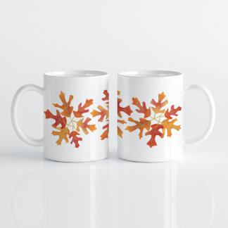 Mug Tons de chêne orange Feuilles