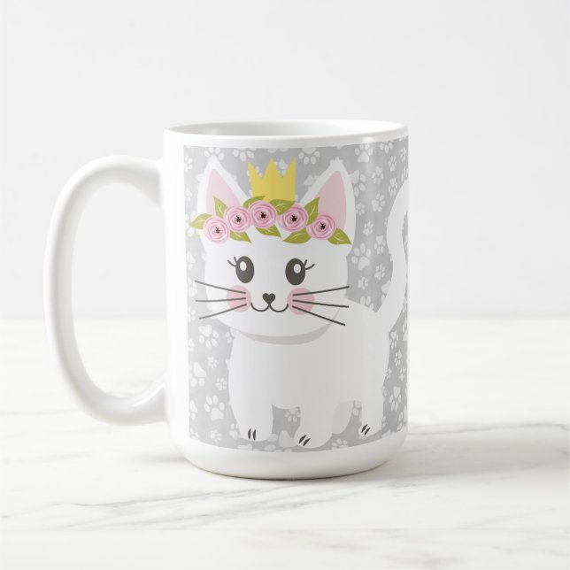 MUG TONS DE GRAY CAT EMPREINTES DE PATTES & KITTY CAT (Gauche)