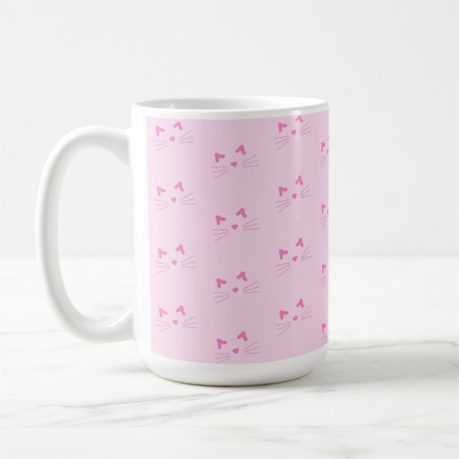 MUG TONS DE ROULEAUX ET OREILLES DE CHAT ROSE (Gauche)