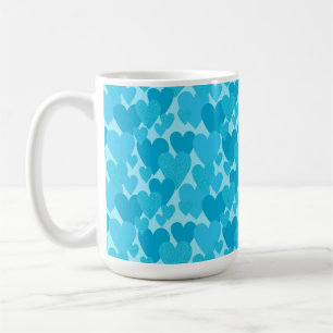 MUG TONS RANDOM D'AQUA COEURS TIRÉS À LA MAIN