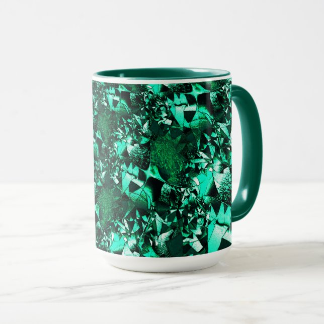 Mug Tons vert brillant, et similaires à l'embossage (Devant droit)