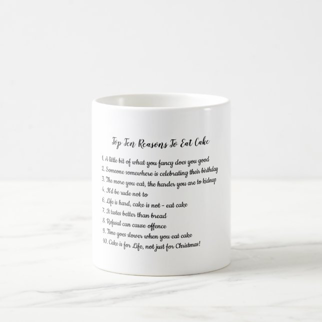Mug Top 10 Des Raisons De Manger Du Gâteau Personnalis (Centre)
