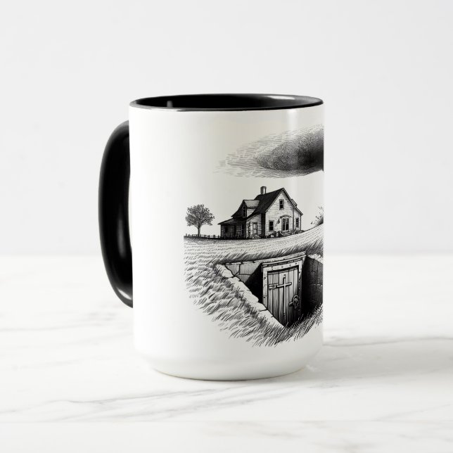 Mug Tornado Maison Cave avec Croix (Devant gauche)