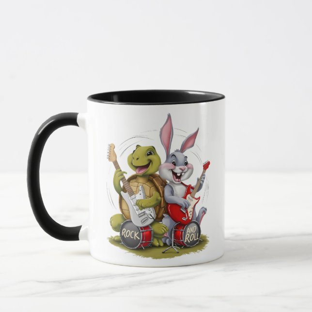 Mug Tortoise et le rocher et le rouleau de lièvre (Gauche)