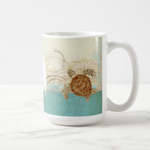 Mug Tortue de mer Côte Océan Plage Aquarelle moderne