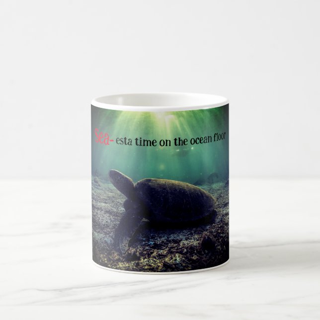 Mug Tortue de mer verte au fond de l'océan (Centre)