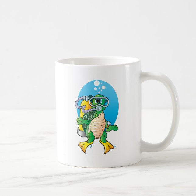 Mug Tortue de scaphandre de bande dessinée (Droite)