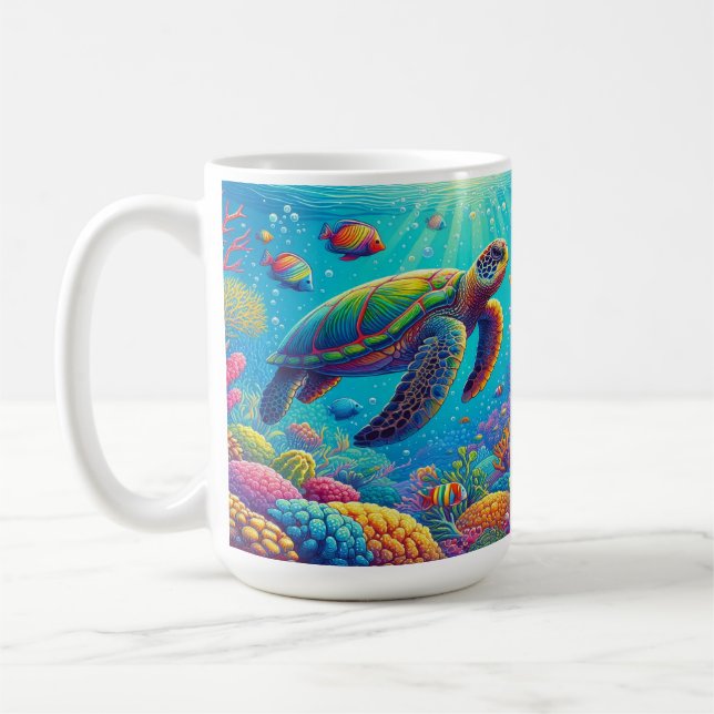 Mug Tortue et poisson tropical (Gauche)