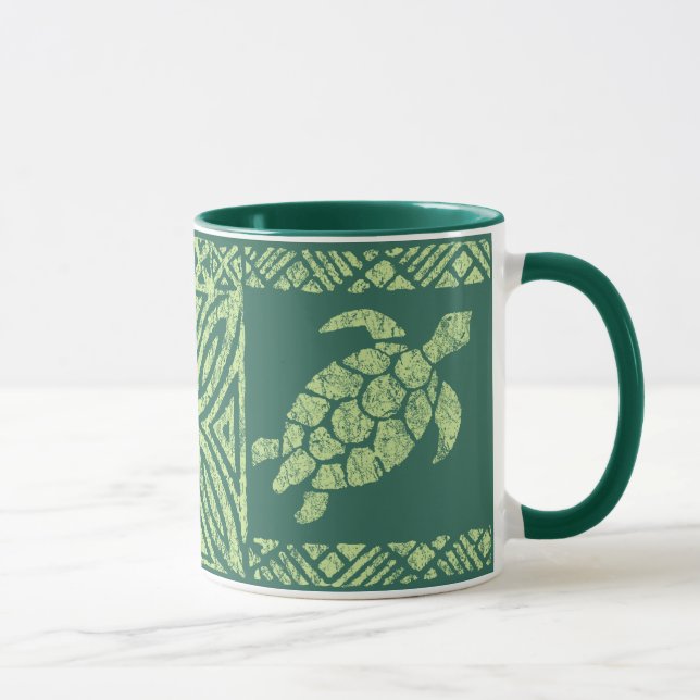 Mug Tortue primitive hawaïenne de Tapa de Honu (Droite)