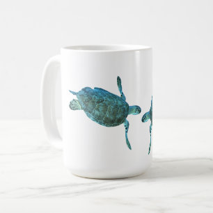 Mug Tortues de mer bleu sarcelle Océan Élégante Plage