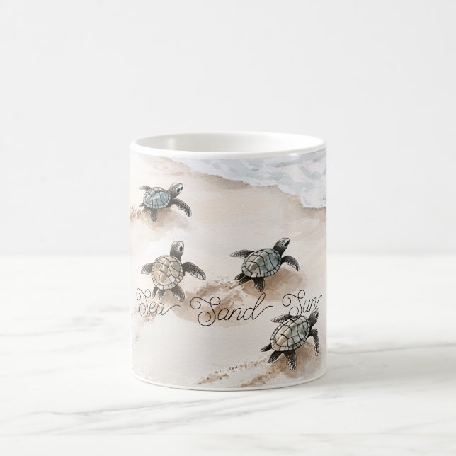 Mug Tortues de mer Sable Soleil Plage (Centre)