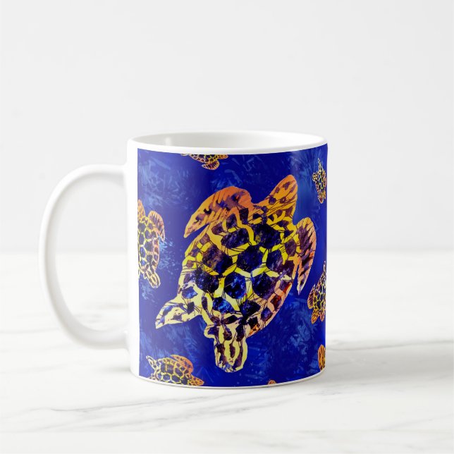 Mug Tortues marines Batik Art Africain (Gauche)