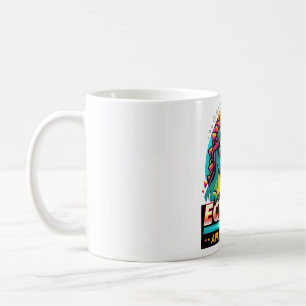 Mug Total Éclipse Solaire 2024 T-Rex Portant un verre