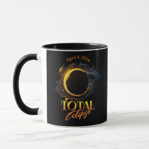 Mug Total Éclipse solaire 8 avril 2024 Commémoratif