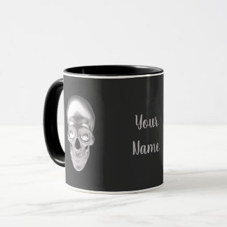 Mug Totenkopf, Schädel silber 3D-Optik -