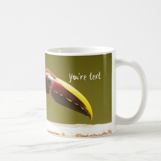 Mug Toucan fait sur commande d'aracari de vert (Droite)