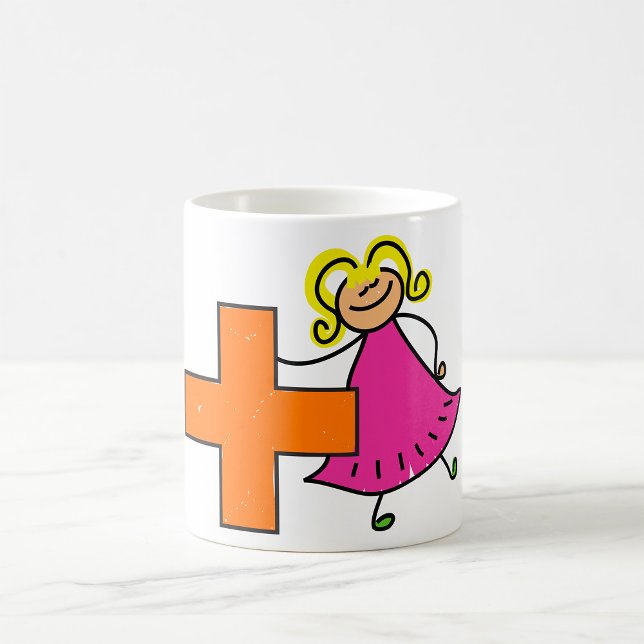 Mug Touche mignonne fille avec signe plus (Créateur téléchargé)