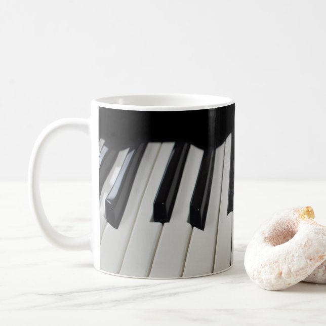 Mug Touches de piano déformées Deux tonalités (Avec donut)