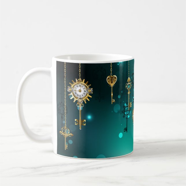 Mug Touches de squelette antique sur Arrière - plan ve (Gauche)
