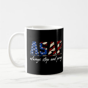 Mug Toujours Arrêter Et Prier Drapeau Américain