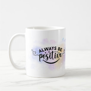 Mug Toujours être positif violet jaune