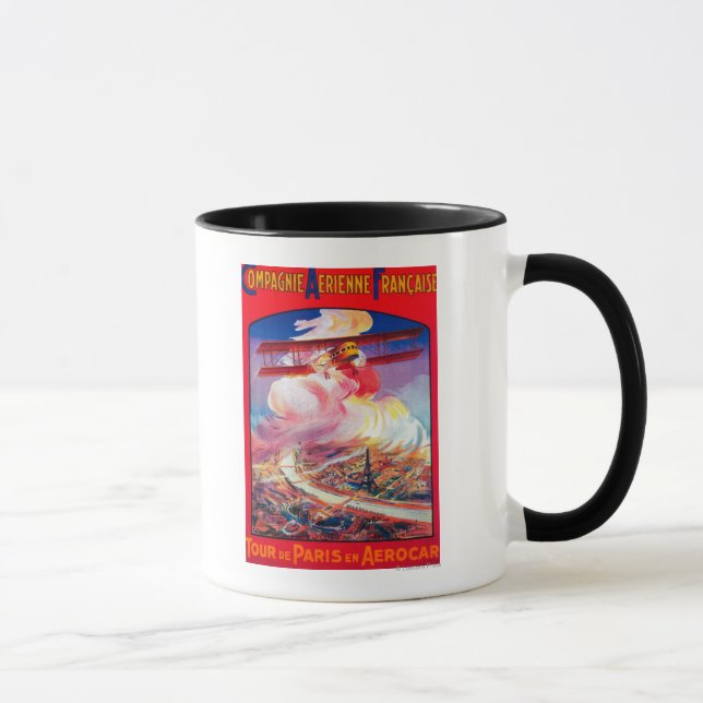 Mug Tour de Paris, France en Aerocar PosterEurope (Droite)