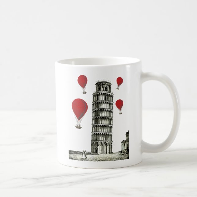 Mug Tour de Pise et Ballons rouges à air chaud (Droite)