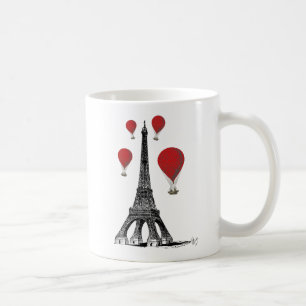 Mug Tour Eiffel et Ballons rouges à air chaud