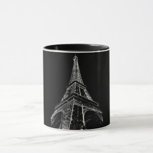 Mug Tour Eiffel Noir Blanc Paris Voyage Vintage