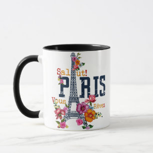 Mug Tour Eiffel Paris Chemise Salut Flower Paris Fra