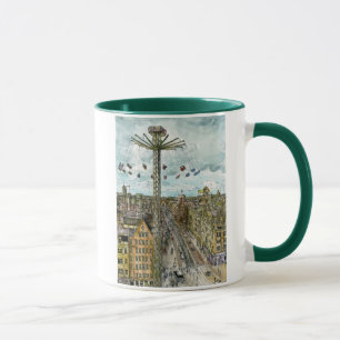 Mug Tour européen d'oscillation d'aquarelle des