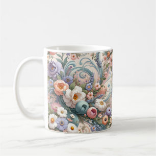 Mug Tourbillons floraux Whimsical en Pastel