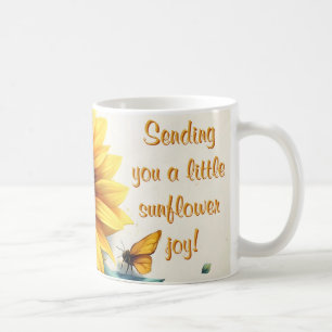 Mug Tournesol avec papillons avec texte personnalisabl