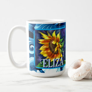 Mug Tournesol la nuit Fleur Floral Personnalisé