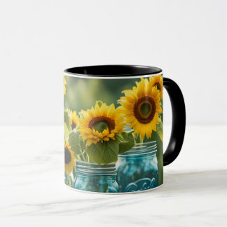 Mug Tournesols et pots Mason