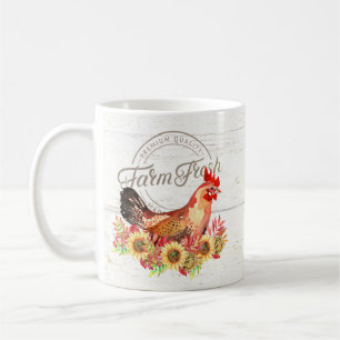 Mug Tournesols et poulet de la ferme frais