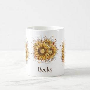 Mug Tournesols vintages personnalisés