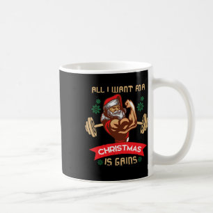 Mug Tout ce que je veux pour Noël, c'est Gains Gym Wor