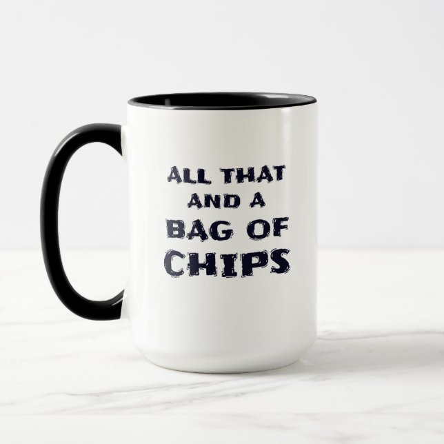 Mug "Tout cela et un sac des PUCES" drôles (Gauche)