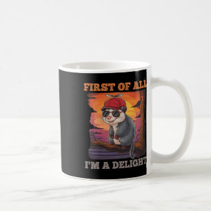 Mug Tout D'Abord I39m Un Délicieux Sunset Rétro Possum