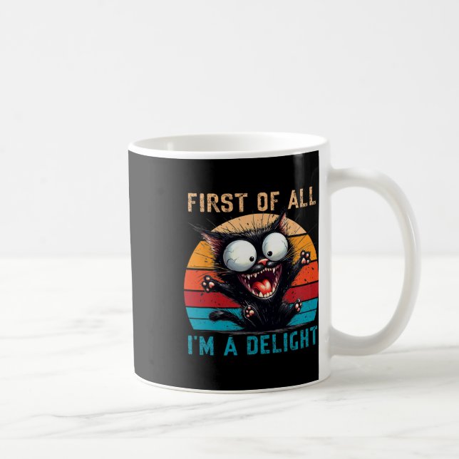 Mug Tout d'abord, je suis un délicieux homme de chats  (Droite)