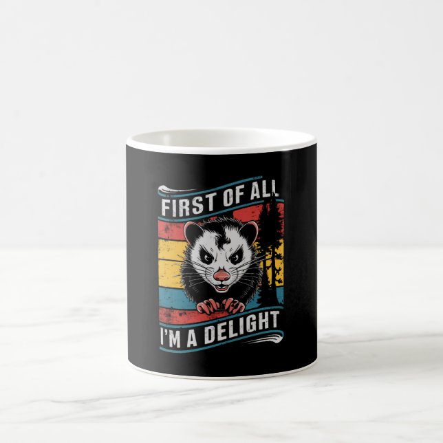 Mug Tout d'abord je suis un plaisir amusant Opossum Po (Centre)