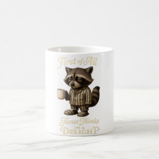 Mug Tout d'abord Jésus pense que je suis un Raton lave