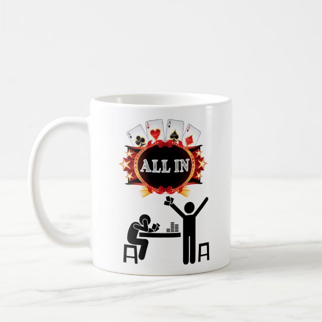 Mug Tout Dans Le Gagnant Du Poker (Gauche)