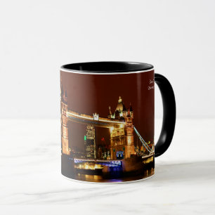 Mug Tower Bridge, Londres à la nuit, Angleterre (Roya