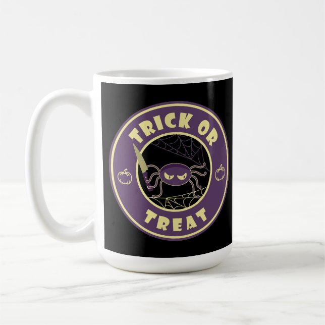 Mug Tracer ou traiter l'araignée halloween style C Sta (Gauche)