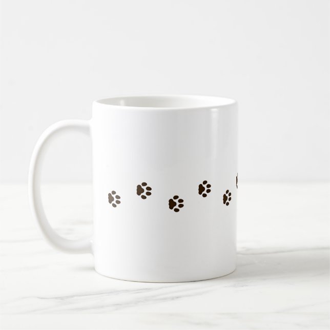 Mug Traces Feline des Empreintes de pattes de chats Br (Gauche)