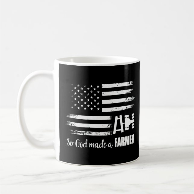 Mug Tracteur Drapeau Américain Alors Dieu A Fait Un Ag (Gauche)