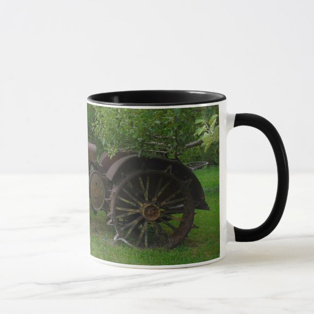Mug Tracteurs antiques de roue en métal (Droite)
