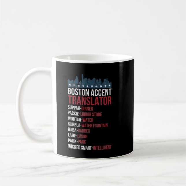 Mug Traducteur D'Accent Boston Pour Wicked Smaht Bosto (Gauche)